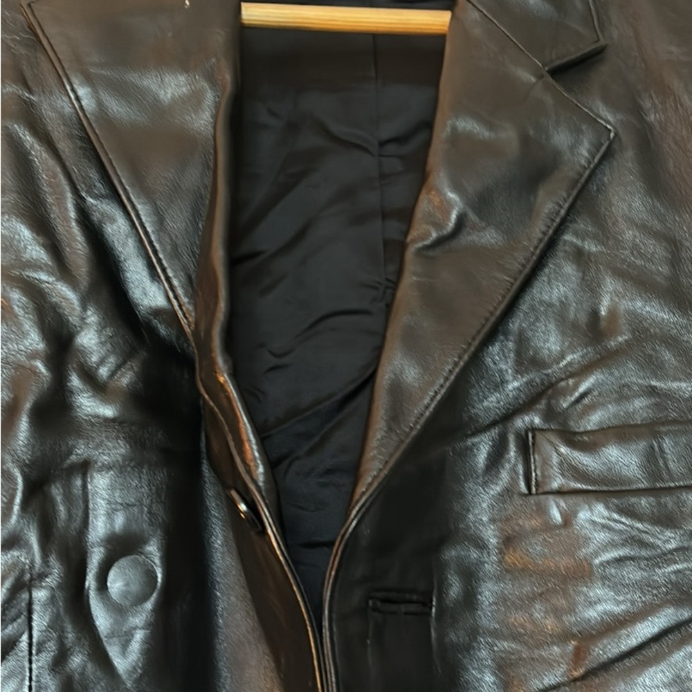 Black leather suit